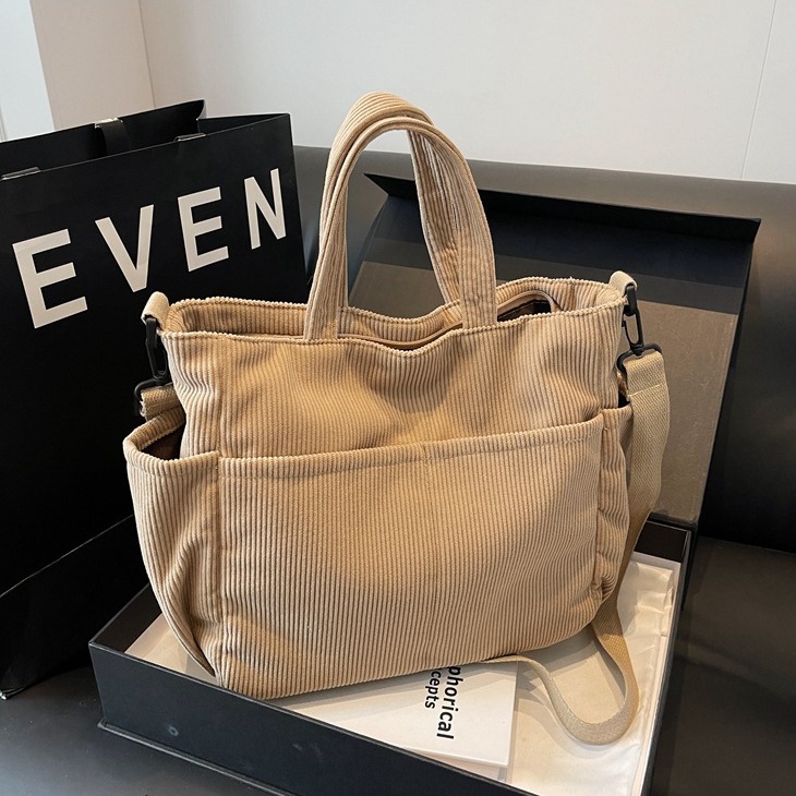 包包女秋冬新款大容量通勤托特包学生上课单肩斜挎包小众百搭布包